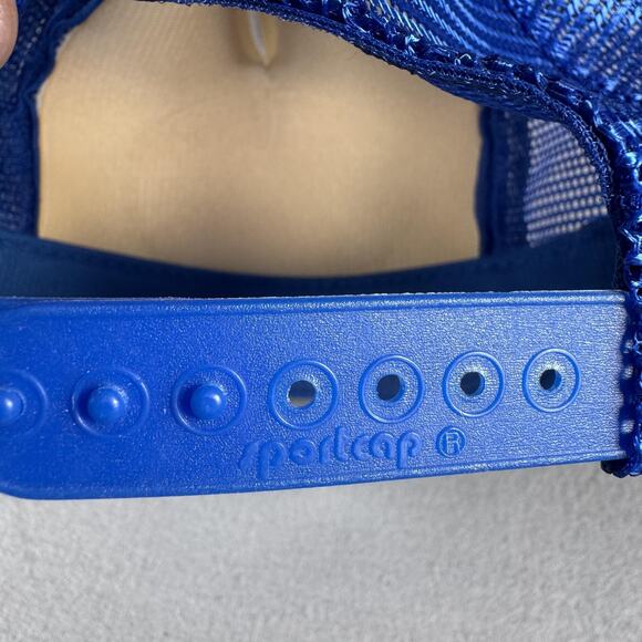 Vintage Bass Pro Shops Hat Cap Snap Back One Size Blue Trucker Patch Mens 90s - Picture 6 of 8